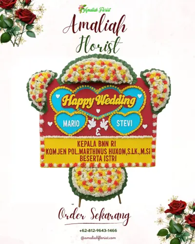 Karangan Papan Bunga Pernikahan di Tambi Lor